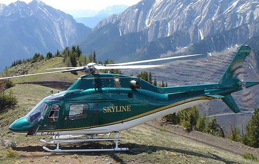 Skyline Helicopters AgustaA119Koala Skyline Helicopters Bell212HP heli skiing holidays hydro forestry tours Kelowna Terrace BC